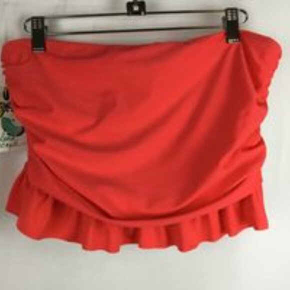 Island Escape Modest Swimsuit Ruched Flouncy Skirt Bottom Coral Various Sz. NWT - Picture 5 of 6
